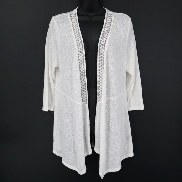Torrid Cardigan Womens 0 White Boho Ethereal Resort Coastal Crochet Grannycore - Picture 2 of 16